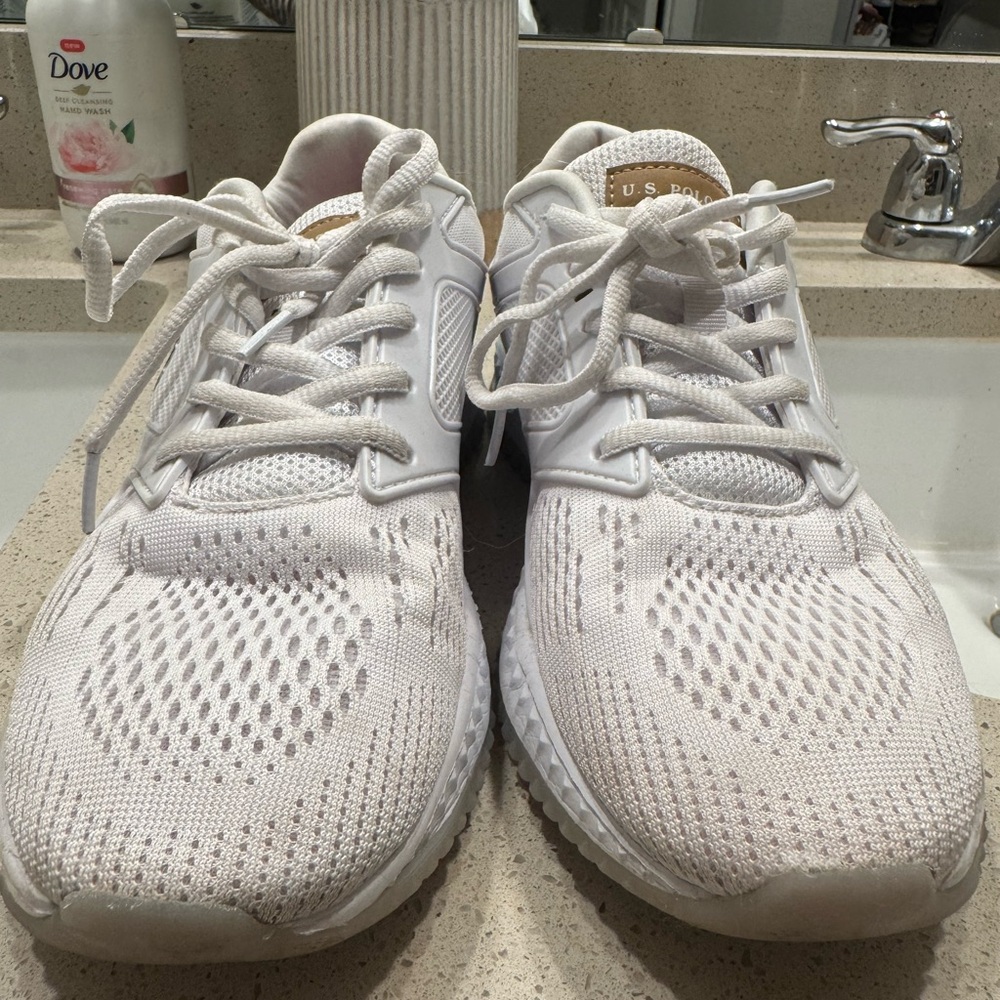 U.S. Polo Assn. White Sneakers with Pink Insole